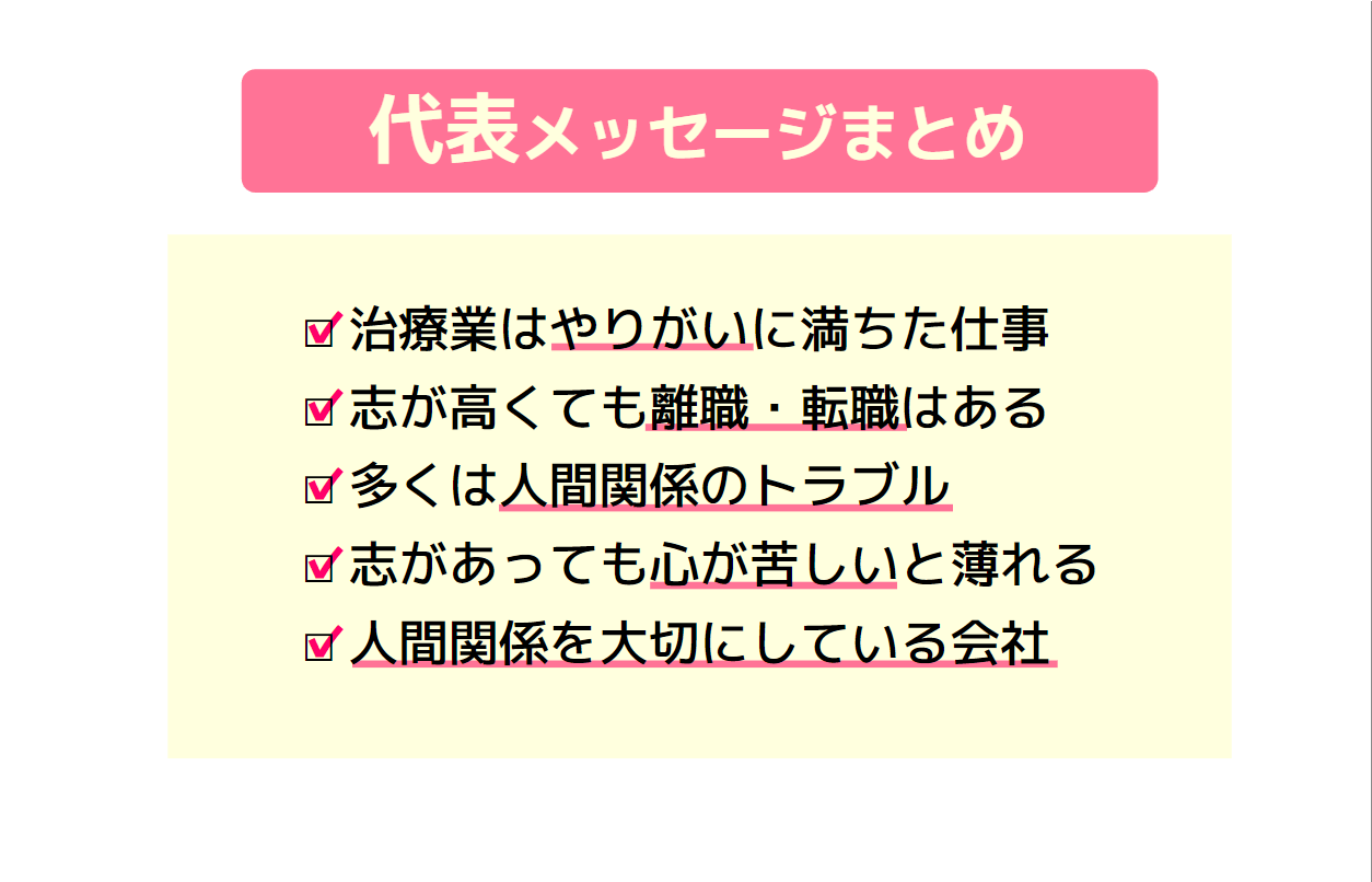 代表メッセージまとめ